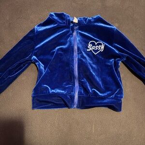 SHEIN Royal Blue Velvet Kids Hoodie